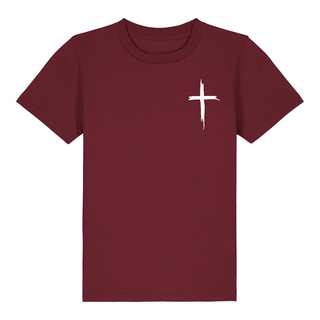 Painted Cross Kinder T-Shirt Detailansicht, Mountain Movers christliche Streetwear