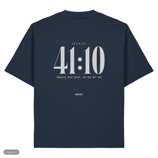 Jesaja 41:10 Heavy Oversized Shirt deutsch, French Navy, Rückseite