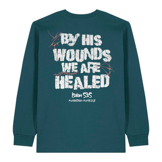 By his Wounds Longsleeve BackPrint