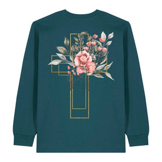 Golden Aquarell Cross Longsleeve BackPrint
