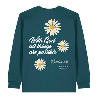 With God Flower Longsleeve BackPrint