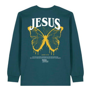 Jesus Butterfly Longsleeve BackPrint