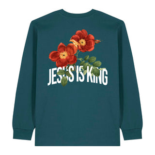 jesus is king flower Longsleeve BackPrint