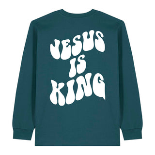 Jesus is king Schrift Longsleeve BackPrint