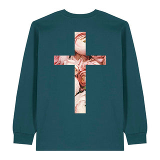 rose cross Longsleeve BackPrint