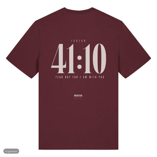 Jesaja 41:10 T-Shirt, Burgunder, Rückseite