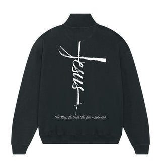 Jesus Cross Half Zip Sweater