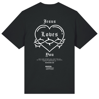 Jesus loves you Romans 5:8 Oversized Shirt