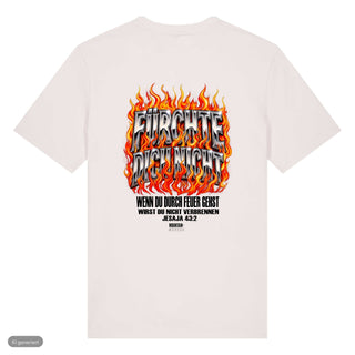 Fürchte dich nicht Flammen T-Shirt, Beige, Rückseite