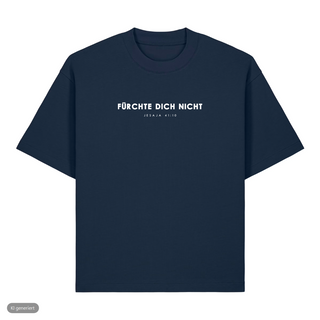 Jesaja 41:10 Heavy Oversized Shirt deutsch, French Navy, Vorderseite
