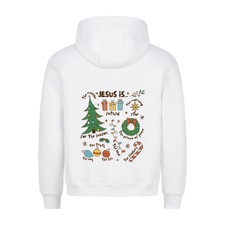Jesus is Christmas gekleurde Hoodie BackPrint