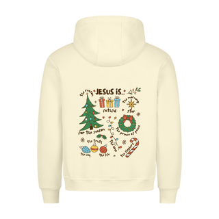 Jesus is Christmas gekleurde Hoodie BackPrint