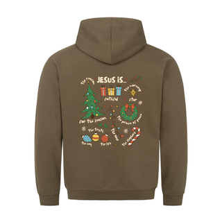 Jesus is Christmas gekleurde Hoodie BackPrint