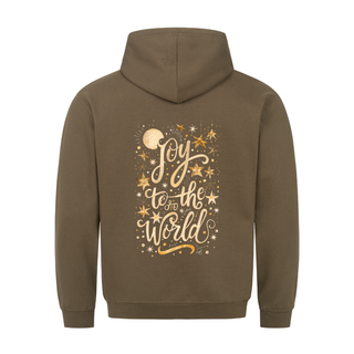Joy to the World gouden kersthoodie BackPrint