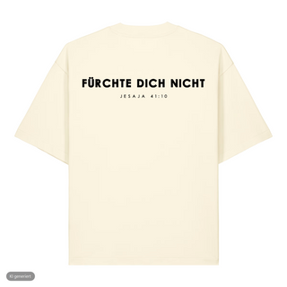 Fürchte dich nicht Heavy Oversized Shirt, Cream, Rückseite