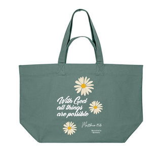 With God Flower Shopping Bag