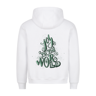 Joy to the World Green Christmas Hoodie BackPrint