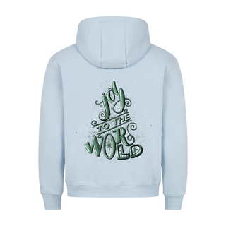 Joy to the World Green Christmas Hoodie BackPrint
