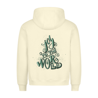 Joy to the World Green Christmas Hoodie BackPrint