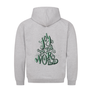 Joy to the World Green Christmas Hoodie BackPrint