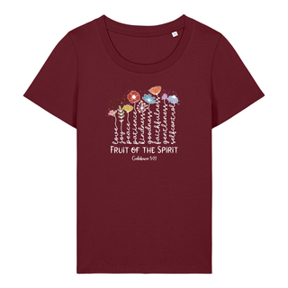 Fruit of the Spirit Flower Frauen Shirt Detailansicht, Mountain Movers christliche Streetwear