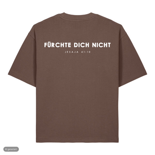 Fürchte dich nicht Heavy Oversized Shirt, Mocha, Rückseite