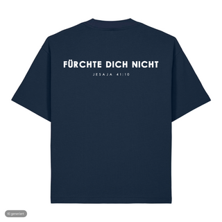 Fürchte dich nicht Heavy Oversized Shirt, French Navy, Rückseite