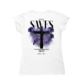 Jesus Saves Streetwear Frauen Shirt Backprint