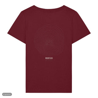 Mustard Seed Höhenlinien Frauenshirt, Burgunder, Rückseite
