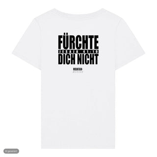 Fürchte dich nicht Typo Frauenshirt, Weiß, Rückseite
