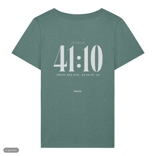Jesaja 41:10 Frauenshirt deutsch, Green Bay, Rückseite
