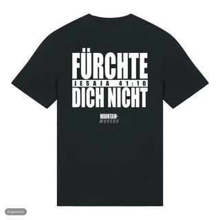 Fürchte dich nicht Typo T-Shirt, Schwarz, Rückseite