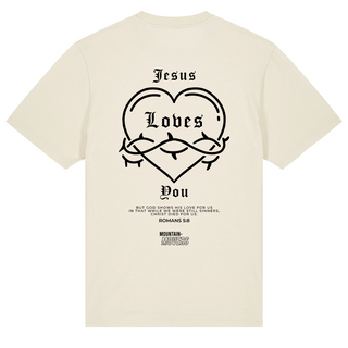 Jesus loves you Romans 5:8 Oversized Shirt