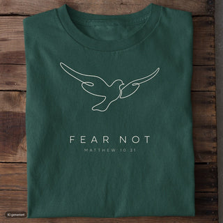 Fear Not Taube T-Shirt, Grün, Vorderseite
