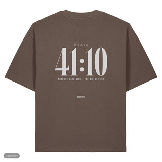 Jesaja 41:10 Heavy Oversized Shirt deutsch, Mocha, Rückseite