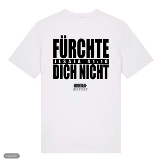 Fürchte dich nicht Typo T-Shirt, Weiß, Rückseite