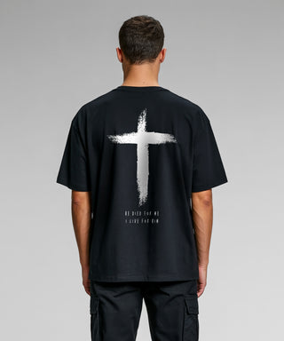 He Died Oversized Shirt BackPrint