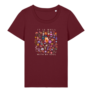 It is well (Flowers) Frauen Shirt Detailansicht, Mountain Movers christliche Streetwear