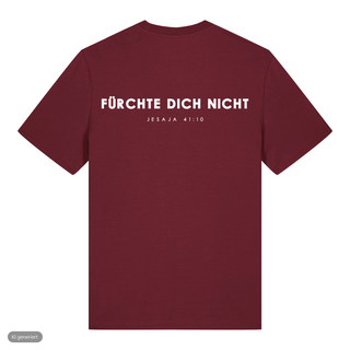 Fürchte dich nicht T-Shirt, Burgunder, Rückseite