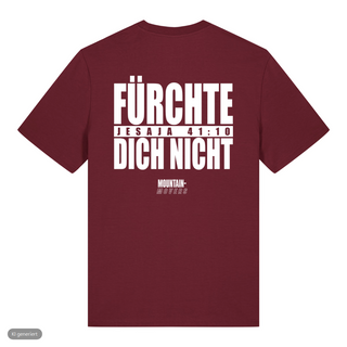 Fürchte dich nicht Typo T-Shirt, Burgunder, Rückseite