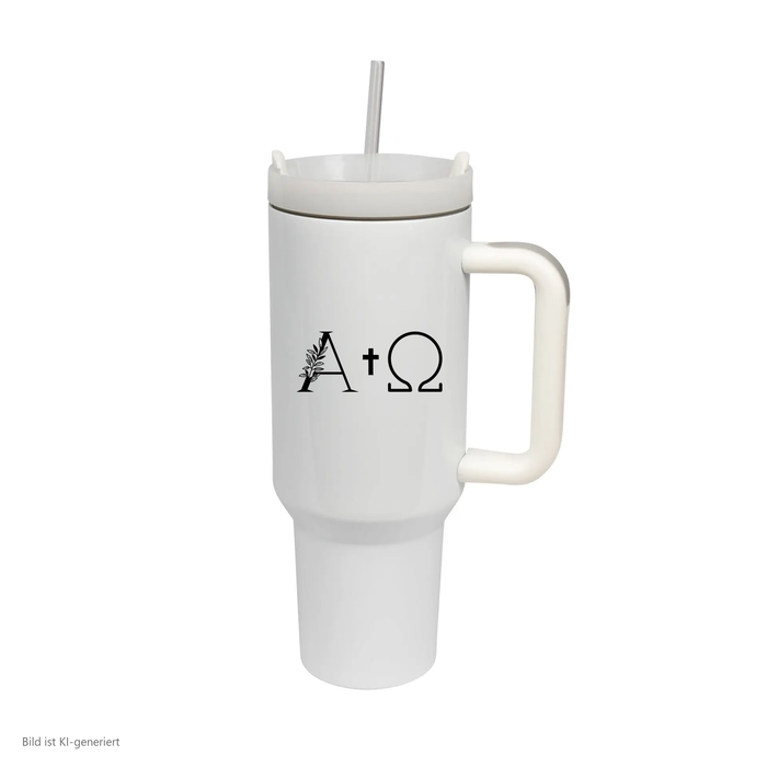 Alpha und Omega Thermobecher