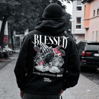 Gezegende streetwear hoodie met backprint