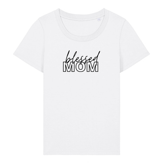 Blessed Mom Frauen T-Shirt weiß, Mountain Movers christliche Streetwear