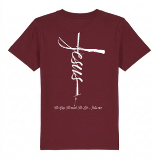 Jesus Cross Kinder T-Shirt Backprint