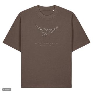 Fürchtet euch nicht Taube Heavy Oversized Shirt, Mocha, Vorderseite