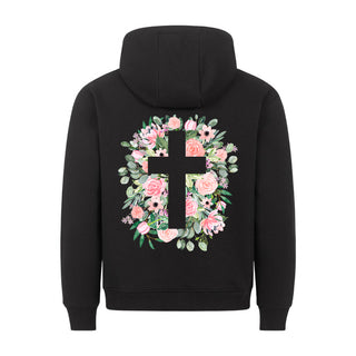 Cross flowers Hoodie BackPrint, christliche Streetwear von Mountain Movers