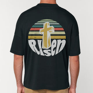 Risen Retro Ostern Premium Oversized Shirt BackPrint Spring Sale