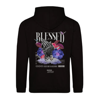 Gezegende streetwear hoodie met backprint lenteuitverkoop
