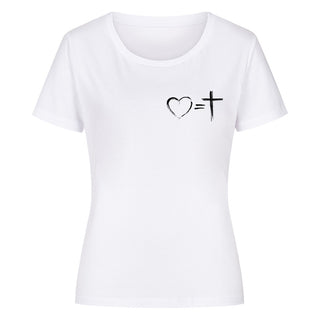 Love = Cross dames T-shirt voorjaarsuitverkoop