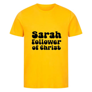 Volgeling van Christus T-shirt personaliseerbaar